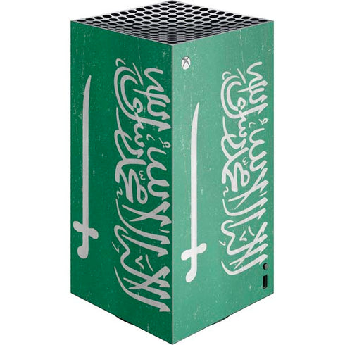 Saudi Arabia Flag Distressed XBox Series X Digital Edition Console Skin